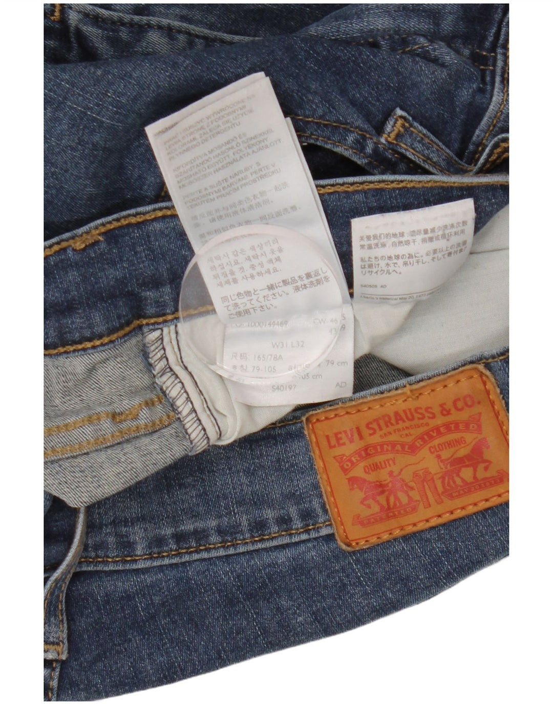 LEVI'S Vaqueros súper ajustados Mile High para mujer W31 L32 Algodón azul