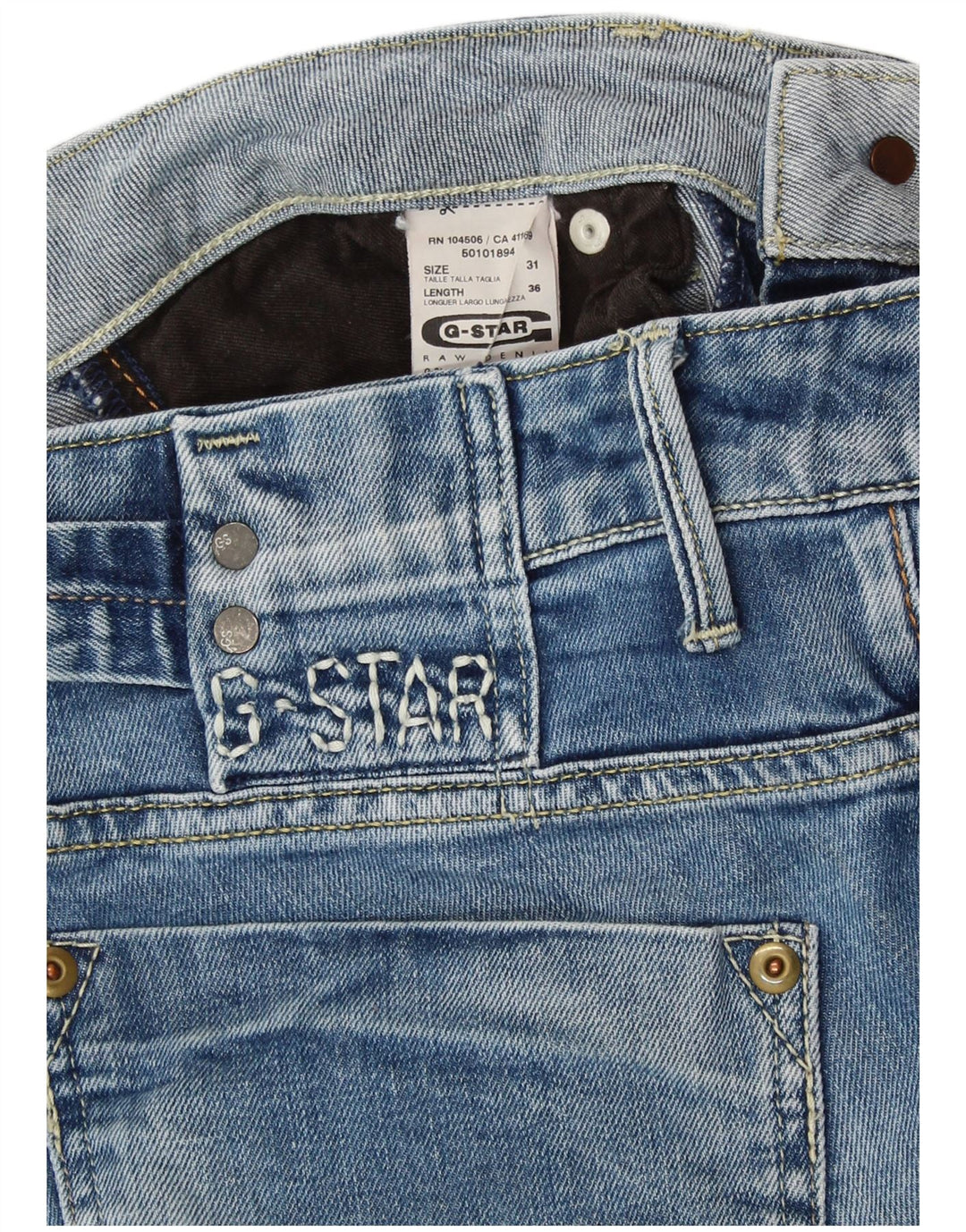 Vaqueros ajustados desgastados para mujer G-STAR W31 L36 Algodón azul