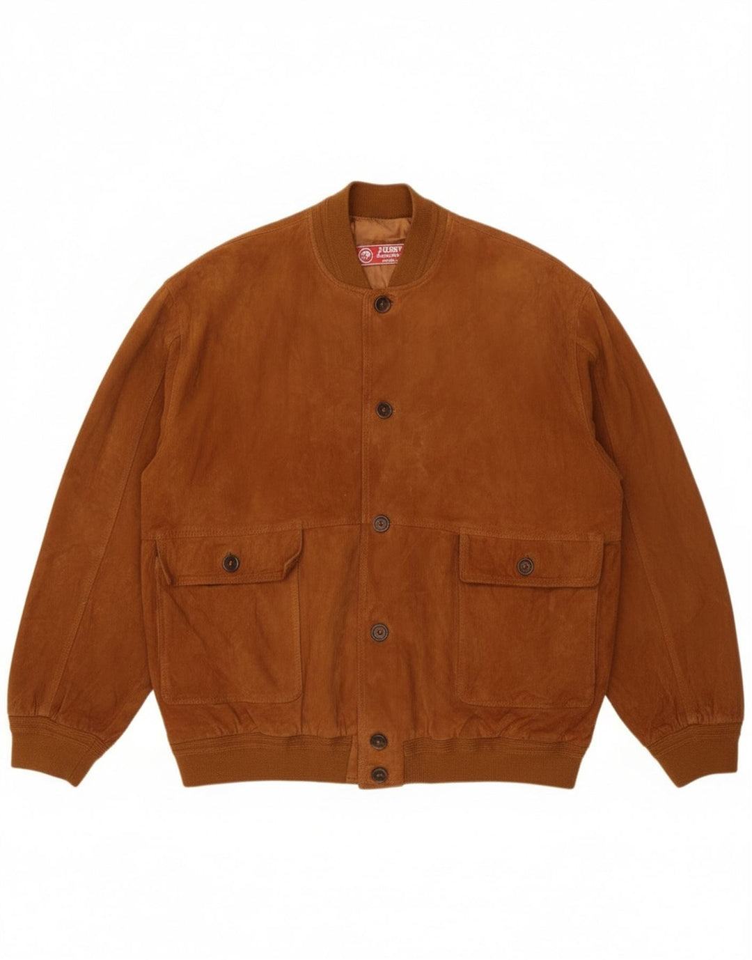 Jolly Chaqueta Bomber de Ante para Hombre IT 58 4XL Cuero Marrón