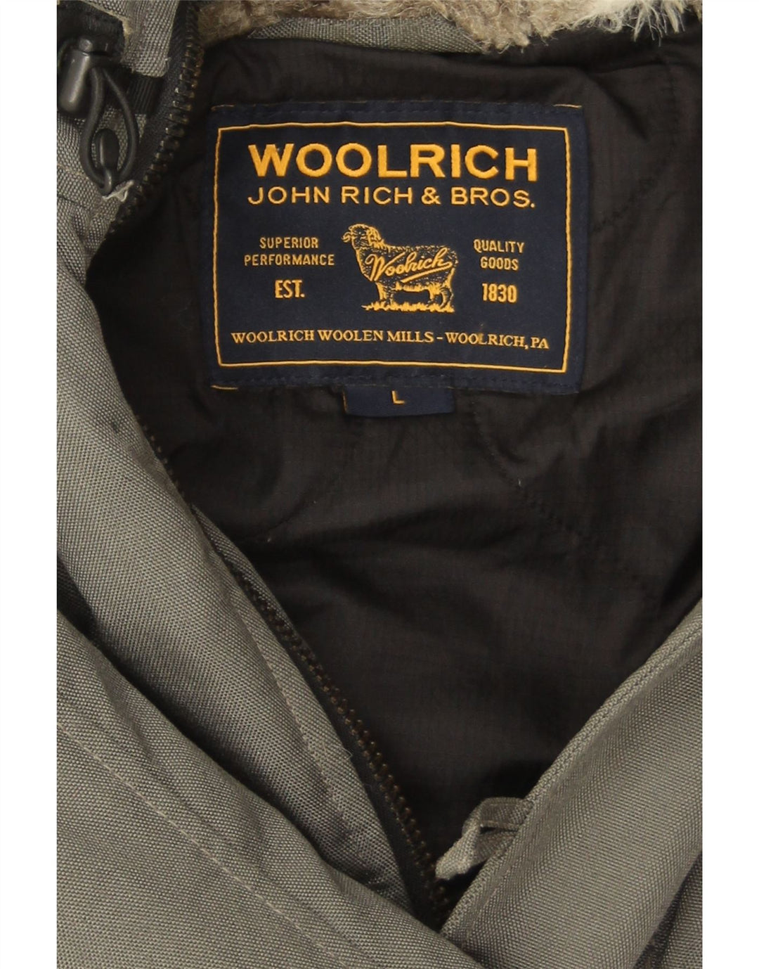 Woolrich Chaqueta cortavientos con capucha para hombre UK 40 Large Grey