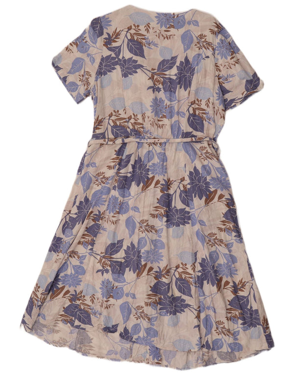 Marks & Spencer Vestido camisero de manga corta para mujer UK 46 Grande Azul Floral