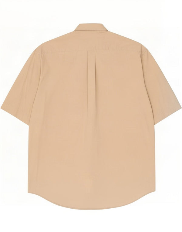 Benetton Camisa Manga Corta Hombre XL Algodón Beige