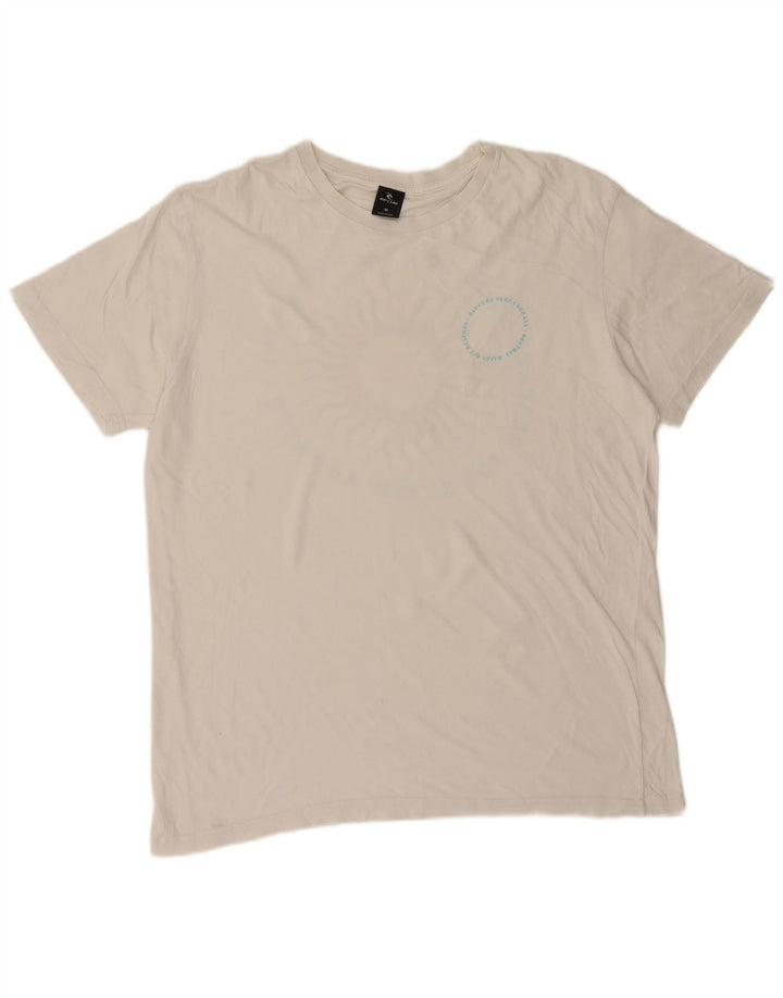 Rip Curl Hombre Camiseta Gráfica Top Medio Blanco