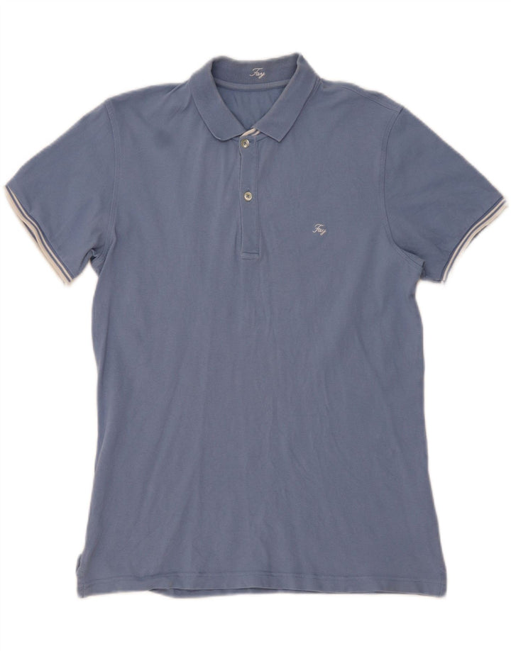 Fay - Polo para hombre, talla grande, algodón azul