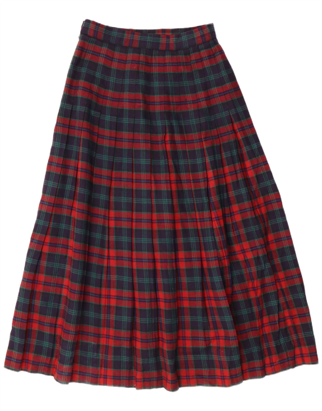 LAURA ASHLEY Falda plisada de cintura alta para mujer W26 Small Navy Blue Plaid