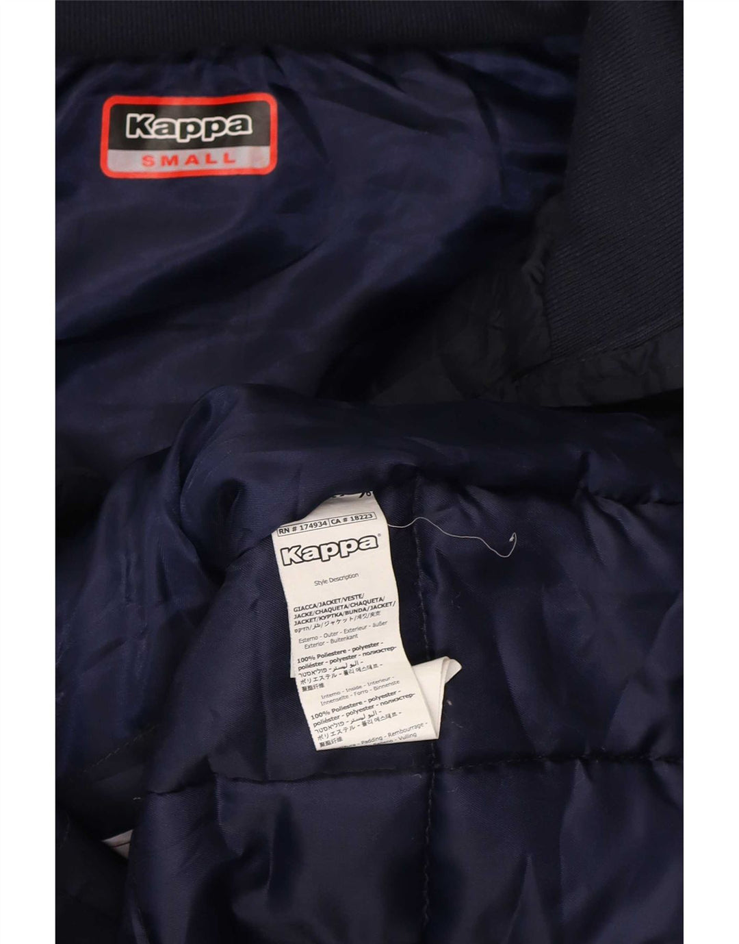 Kappa - Chaqueta acolchada con capucha para hombre, talla XL, poliéster, color azul marino