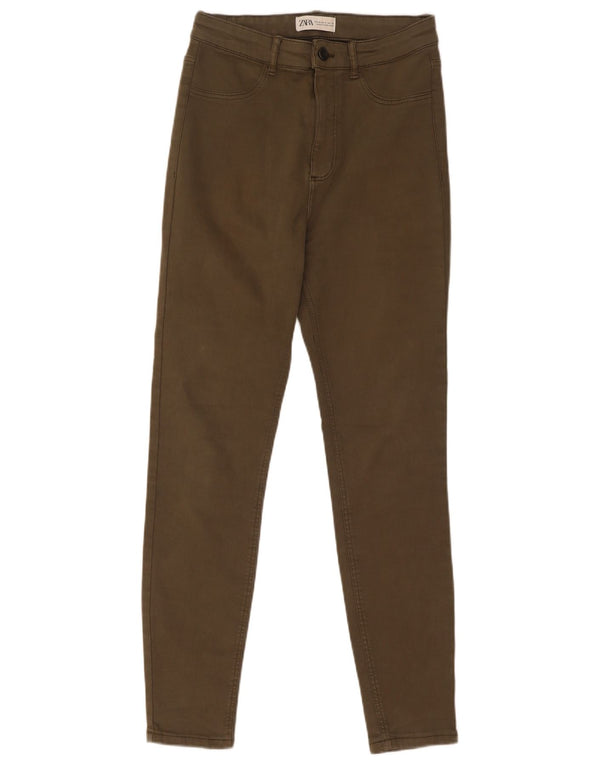 Zara Vaqueros pitillo para mujer EU 38 Small W28 L28 Algodón caqui