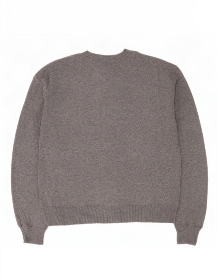 Oasis Mujer Gráfico Oversize Cuello Redondo Jersey Suéter UK 10 Small Gris