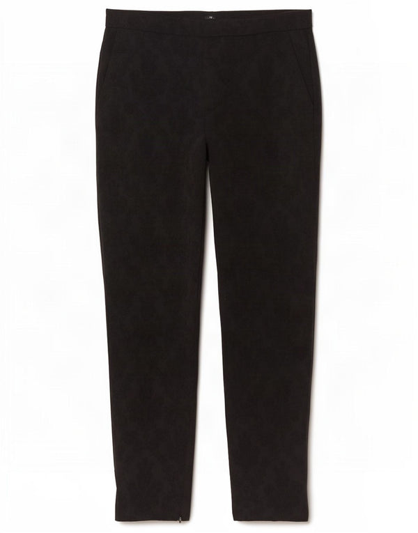 Zara Mujer Pantalón Chino Slim Medium W28 L28 Algodón Paisley Negro