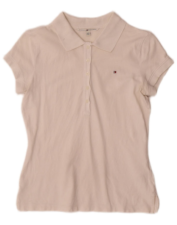 Tommy Hilfiger Polo para mujer UK 10 Small White Cotton