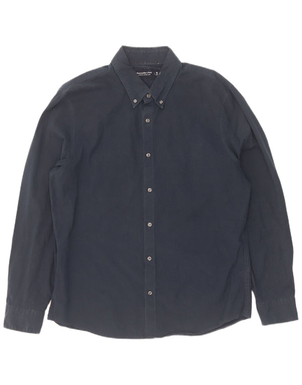Abercrombie & Fitch Camisa Hombre XL Azul Marino Algodón