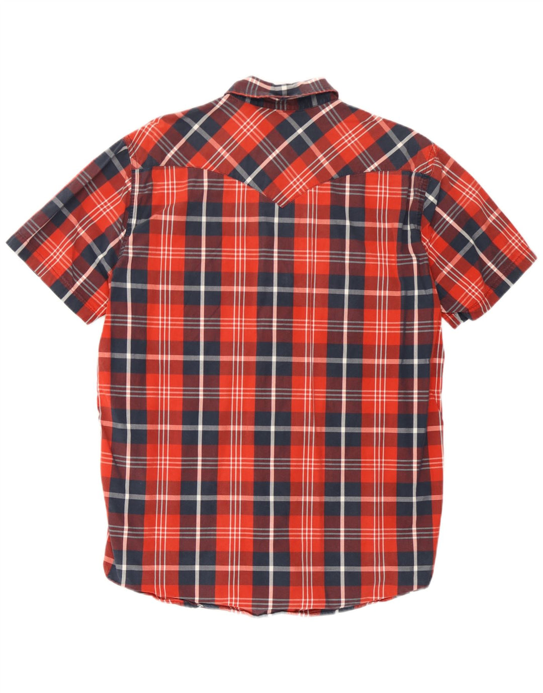 Levi's Camisa de manga corta para hombre de algodón a cuadros rojos grandes