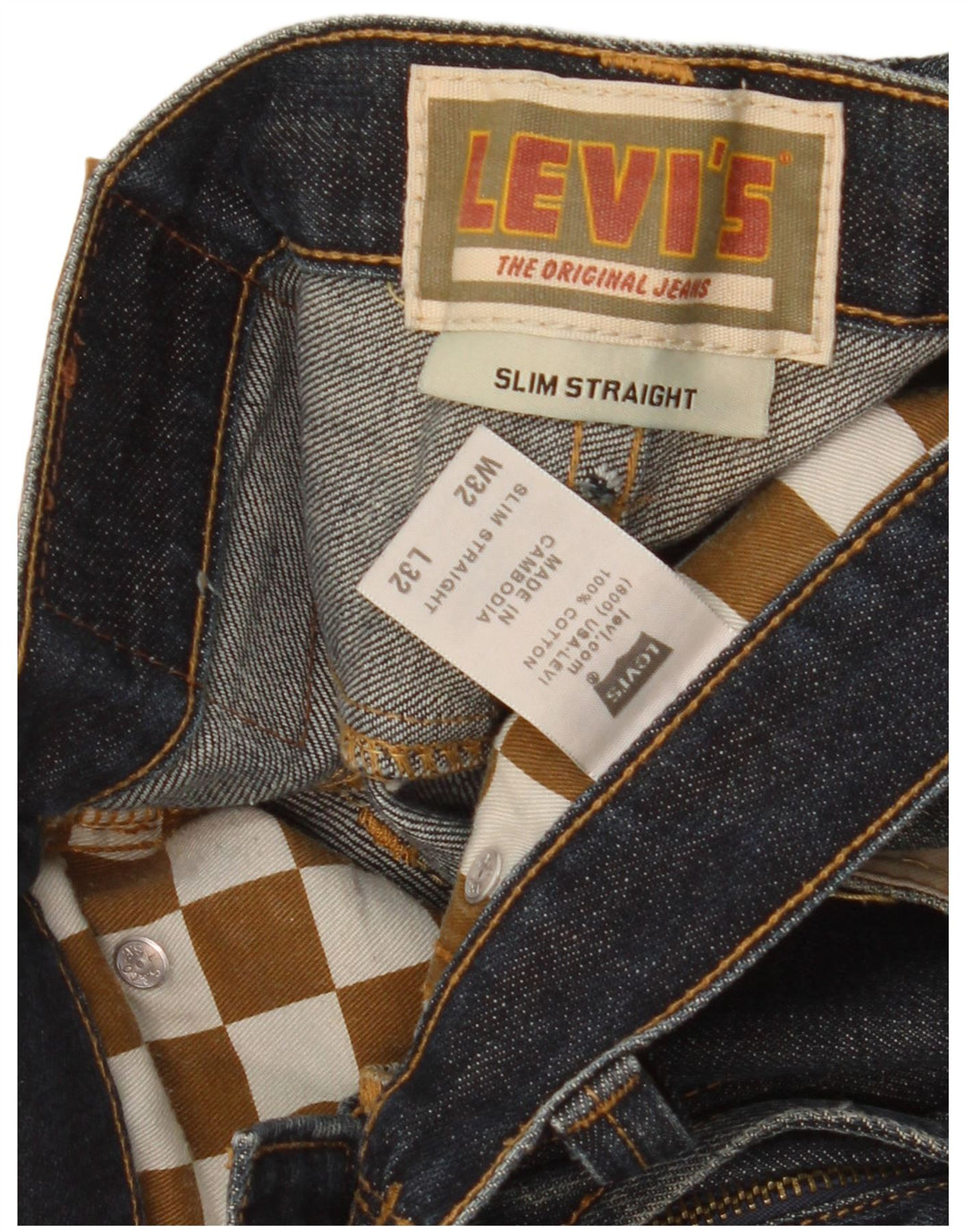 Levi's Vaqueros rectos ajustados para hombre W32 L32 Algodón azul marino