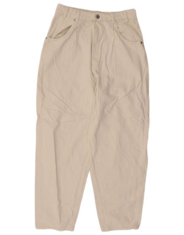 Zara Jeans Sueltos De Cintura Alta Para Mujer EU 40 Medium W30 L26 Algodón Blanco