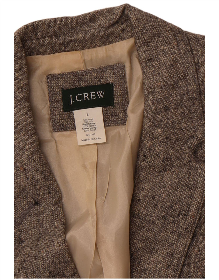 J. CREW Chaqueta tipo blazer de 2 botones para mujer US 8 Lana moteada gris medio