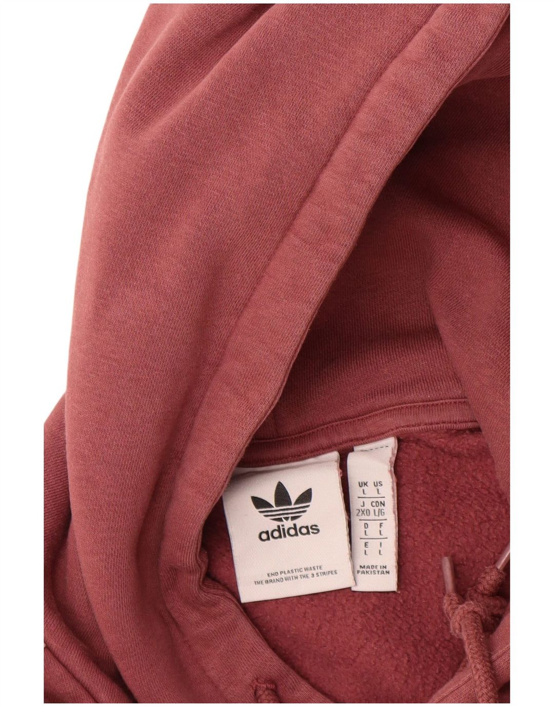 Adidas Hombre Sudadera Con Capucha Jumper Large Granate Algodón