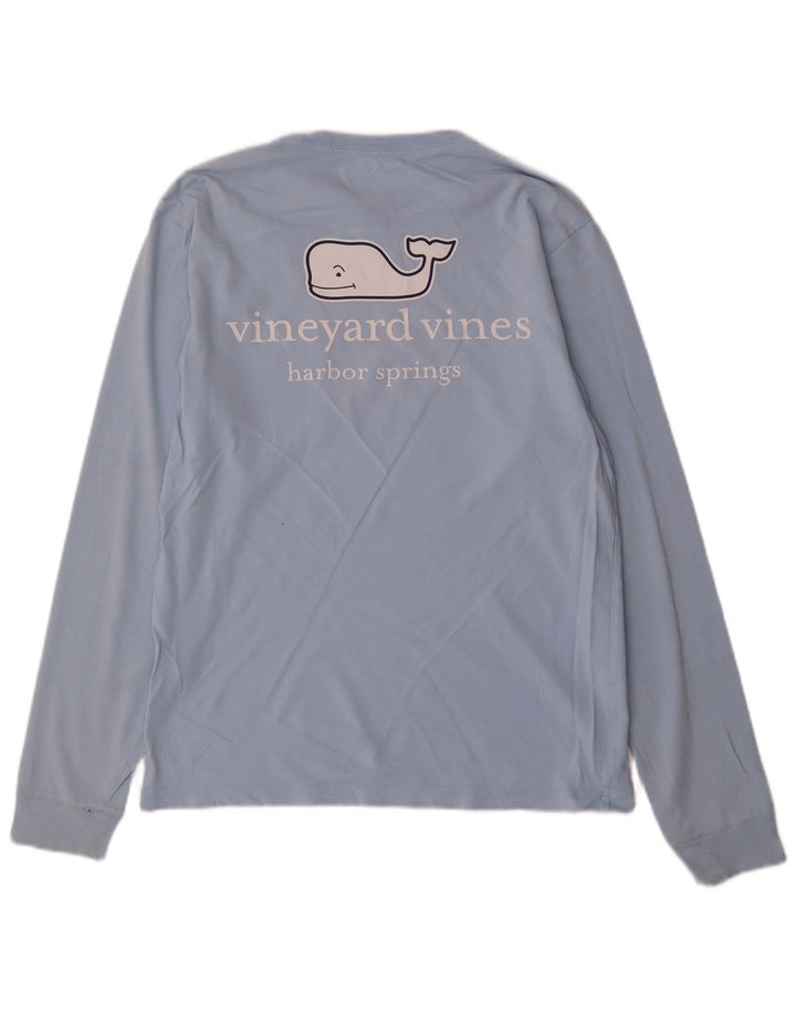 VINEYARD VINES Top gráfico para hombre manga larga XS algodón azul