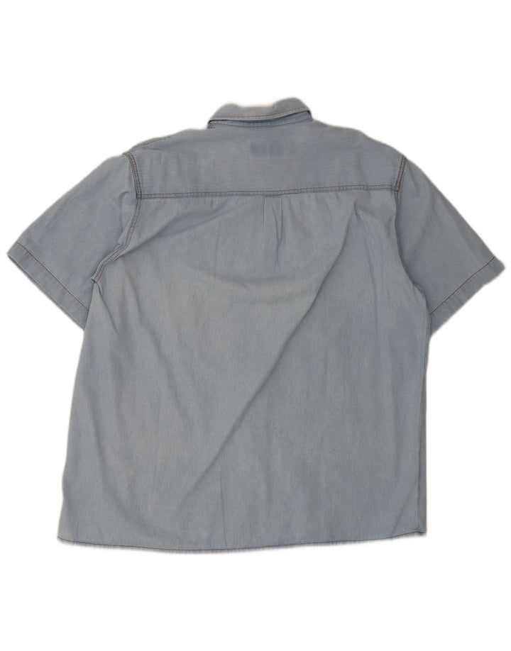 Camisa vaquera de manga corta para hombre Duty Free Algodón azul grande