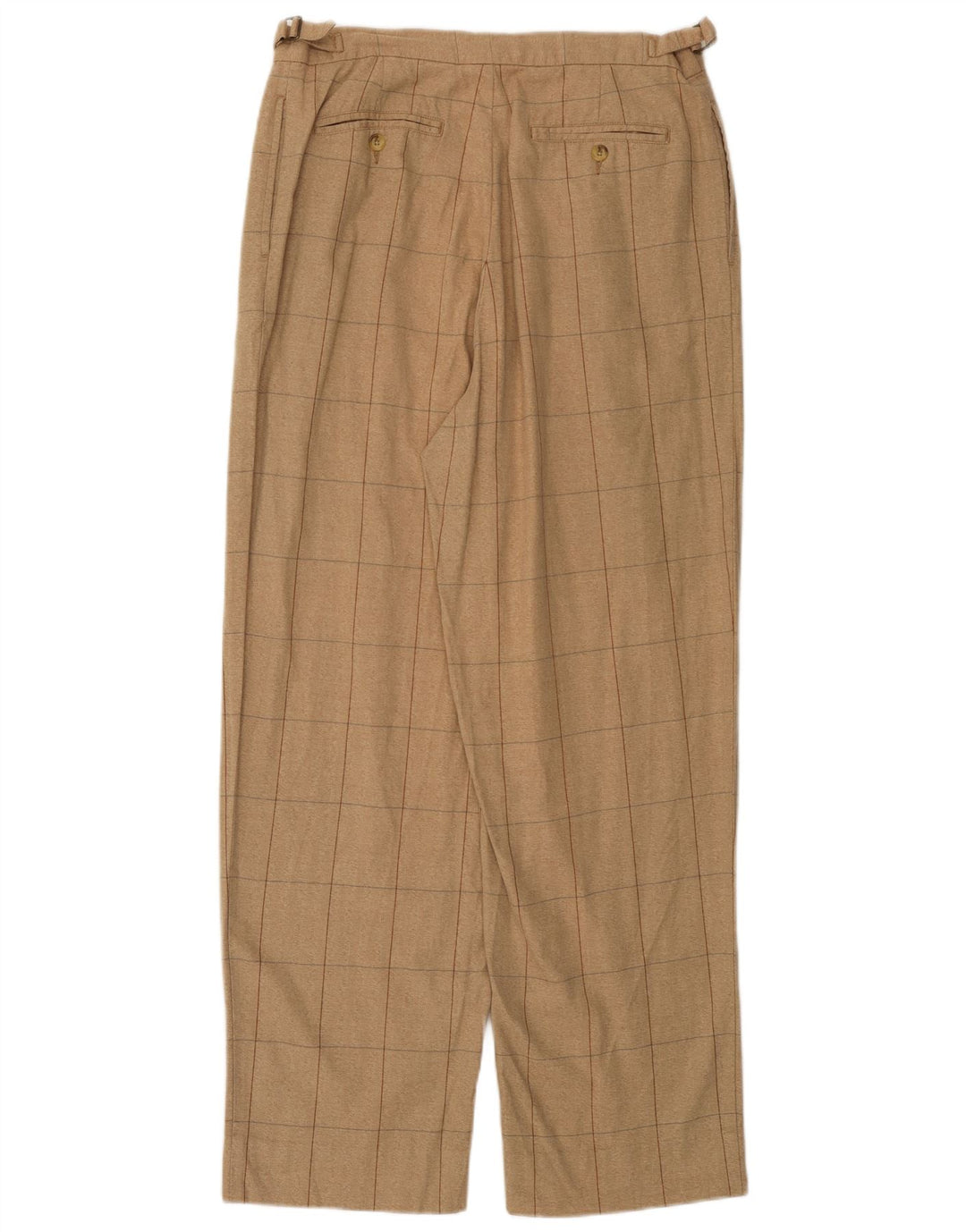 TOMMY HILFIGER Pantalón de traje con pinzas para hombre W35 L31 Algodón a cuadros beige