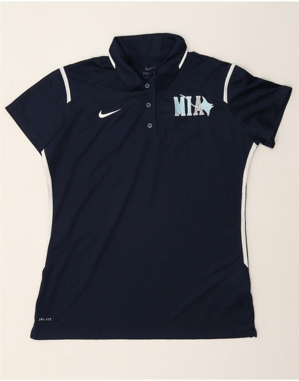 Nike Polo Dri Fit Graphic para mujer UK 40 Grande Azul marino Colorblock