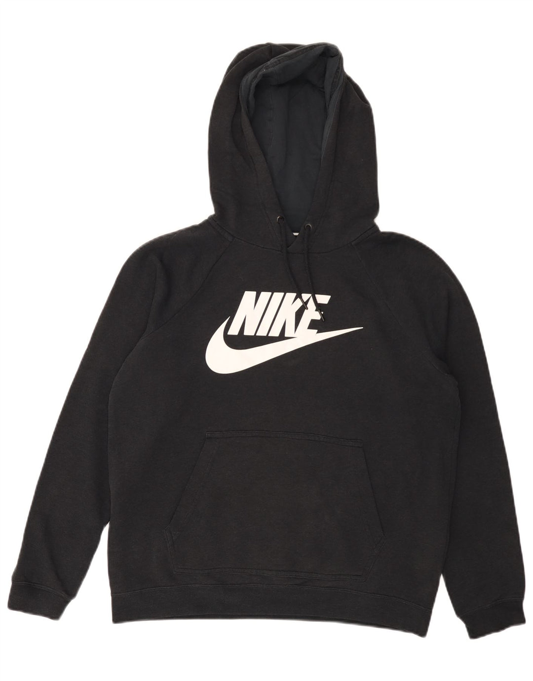 NIKE Sudadera con capucha gráfica para hombre, jersey de algodón negro mediano