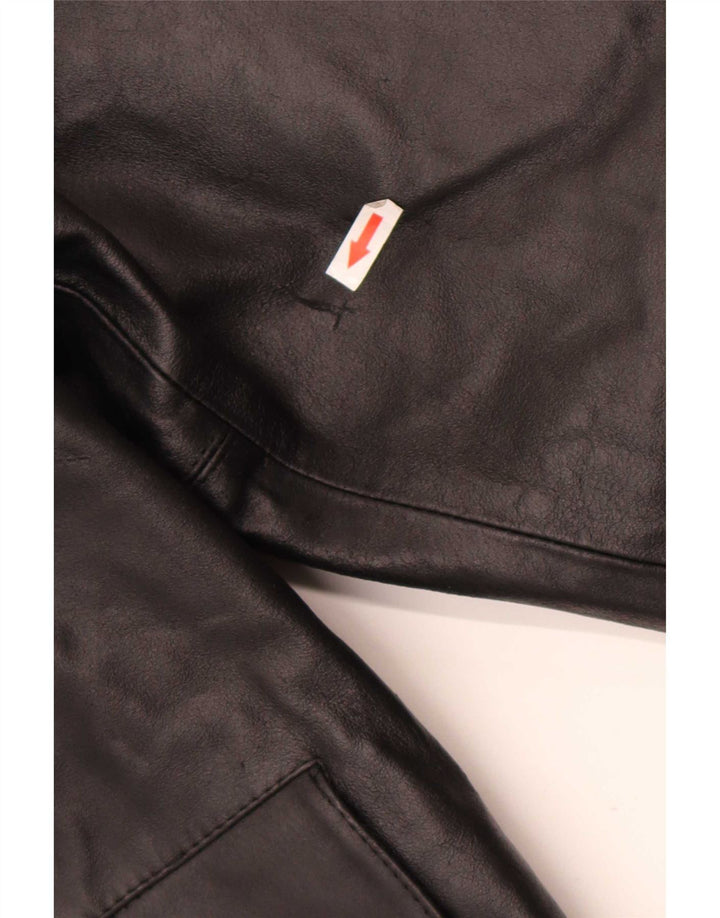 Chaqueta de cuero vintage para hombre IT 54 2XL cuero negro