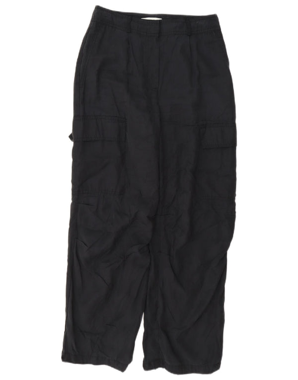 Zara Mujer Pantalones Cargo Holgados UK 8 Small W27 L26 Azul Marino Modal