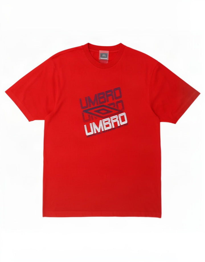 Umbro - Camiseta gráfica para hombre, talla grande, poliéster rojo