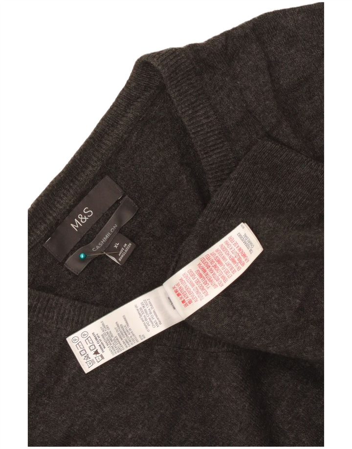 Marks & Spencer Jersey con cuello en V para hombre XL Acrílico gris