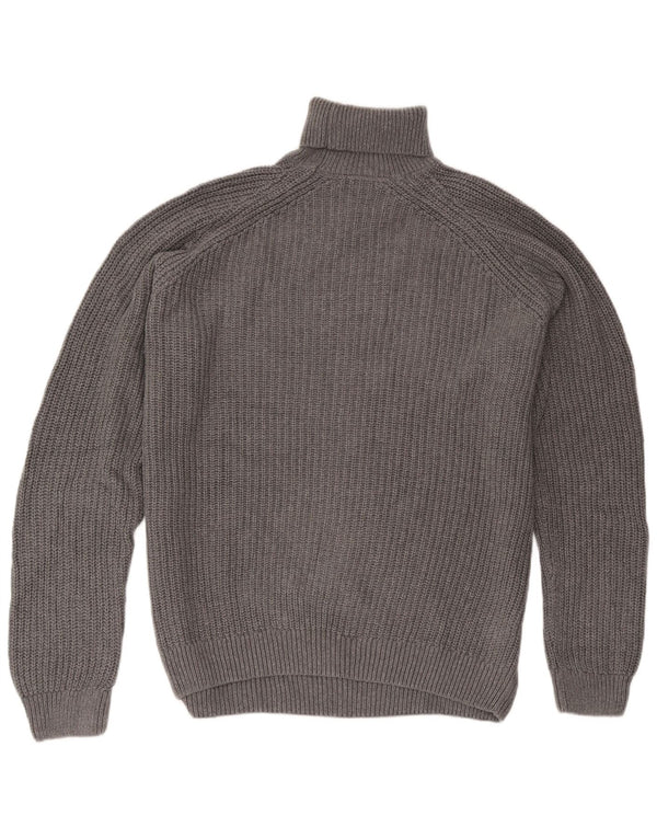 Zara Mens Roll Neck Jumper Sweater Grande Gris