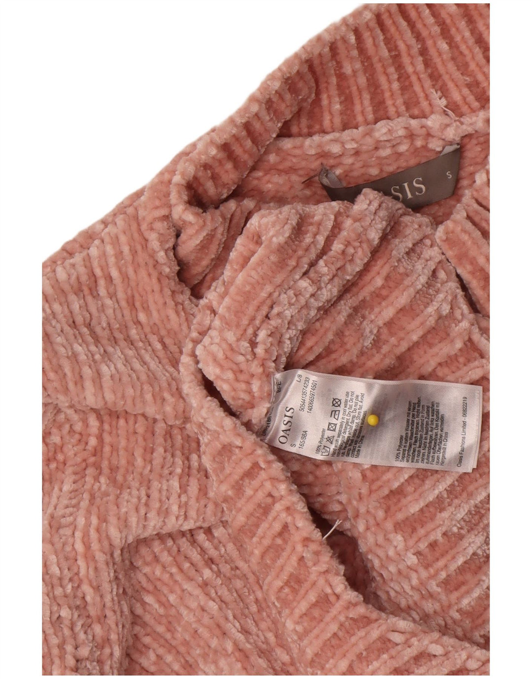 Oasis Mujer Crop Turtle Neck Jumper Sweater UK 10 Small Pink Poliéster