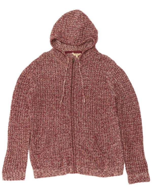 Fat Face Suéter tipo cárdigan con capucha para mujer UK 46 Large Borgoña moteado