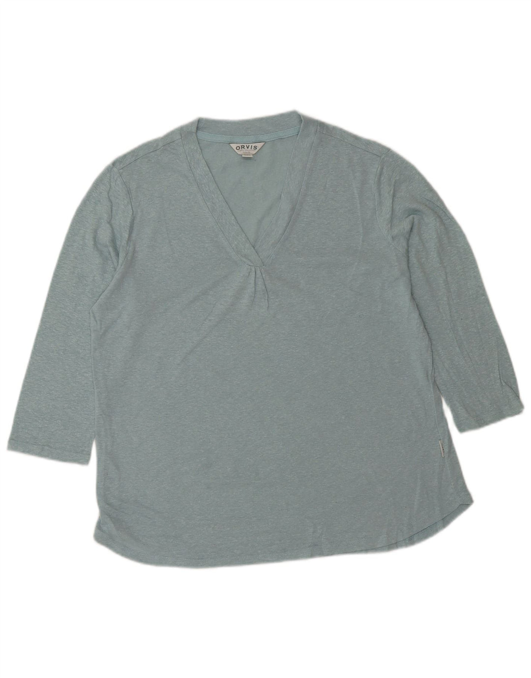ORVIS Top extragrande para mujer manga 3/4 UK 10 Small Blue