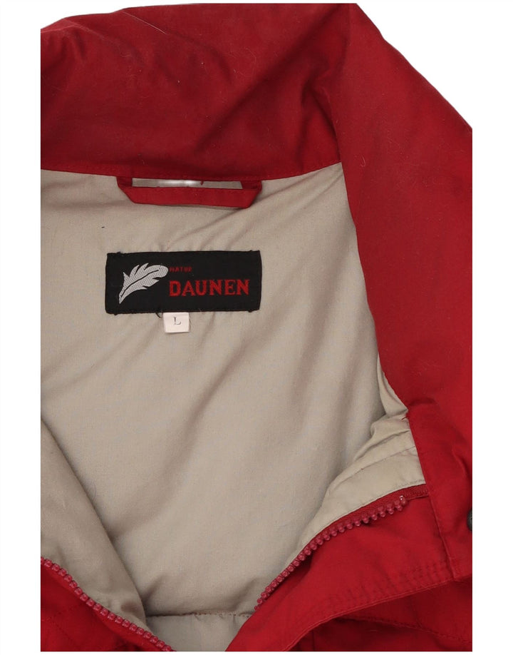 Vintage hombres acolchado Gilet Reino Unido 40 poliéster rojo grande