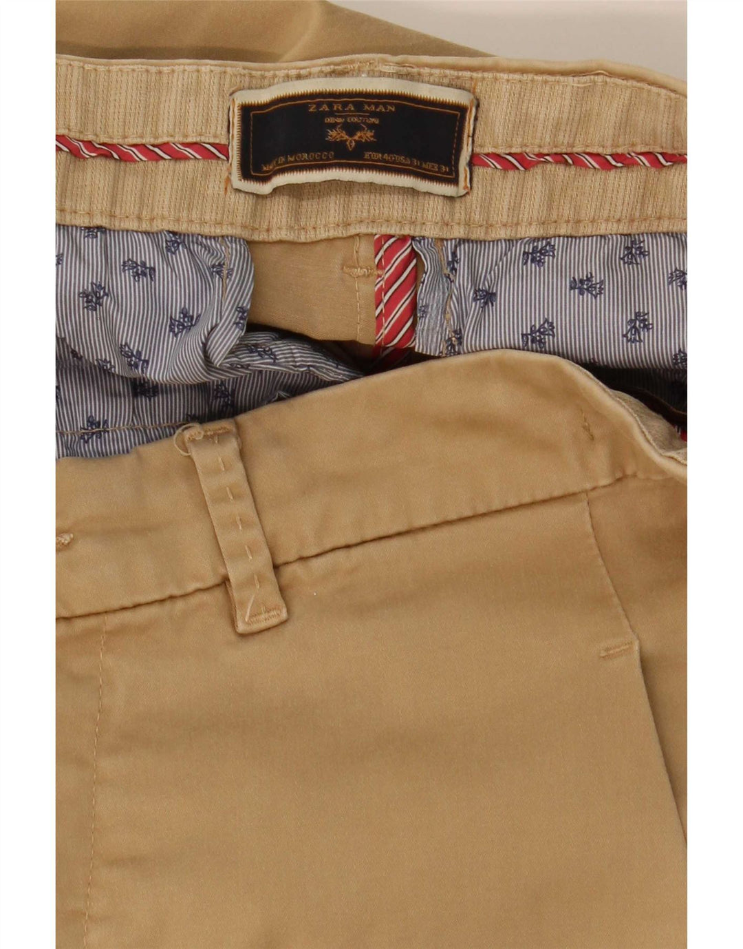Zara Mens Slim Chino Pantalones EU 40 Medium W31 L32 Beige