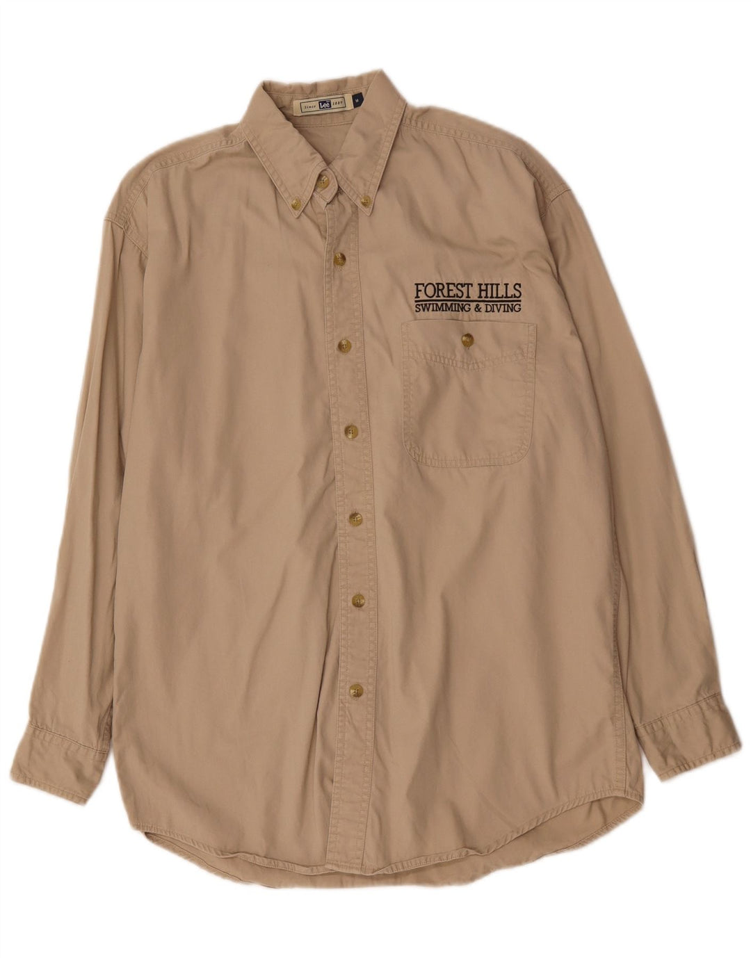 Camisa Lee Hombre Algodón Beige Medio