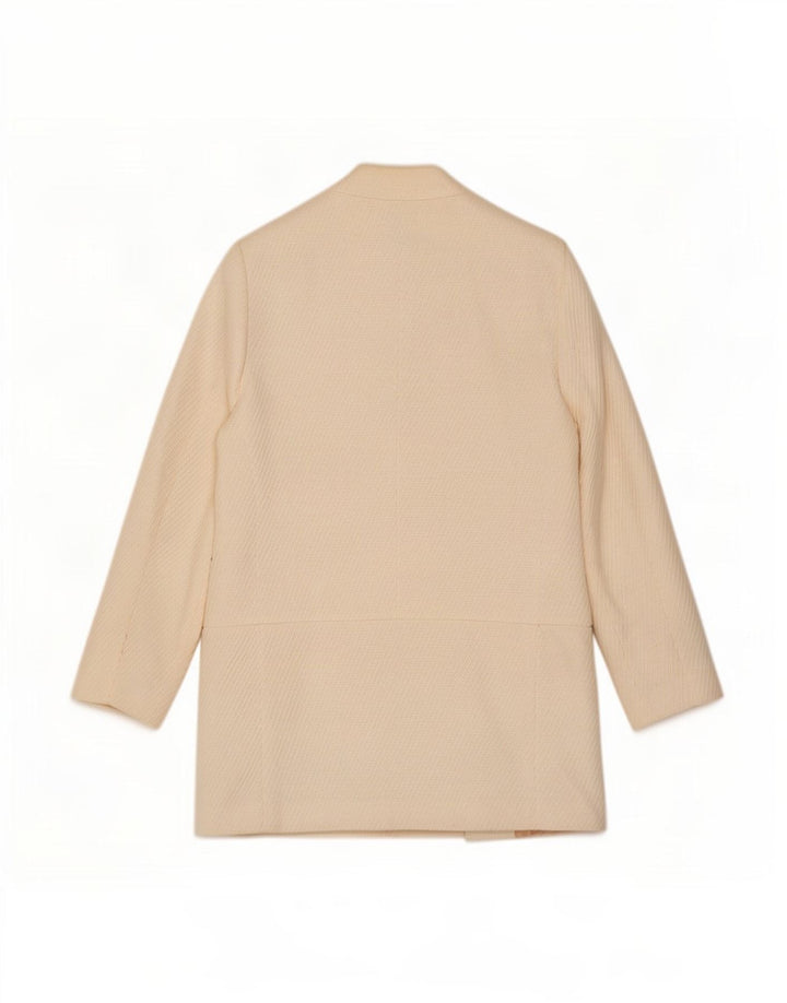 Zara Chaqueta Americana Abierta para Mujer UK 12 Medium Off White
