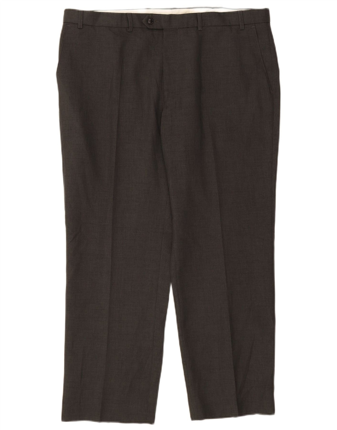 Marks & Spencer Pantalón de traje recto para hombre W40 L29 Poliéster gris