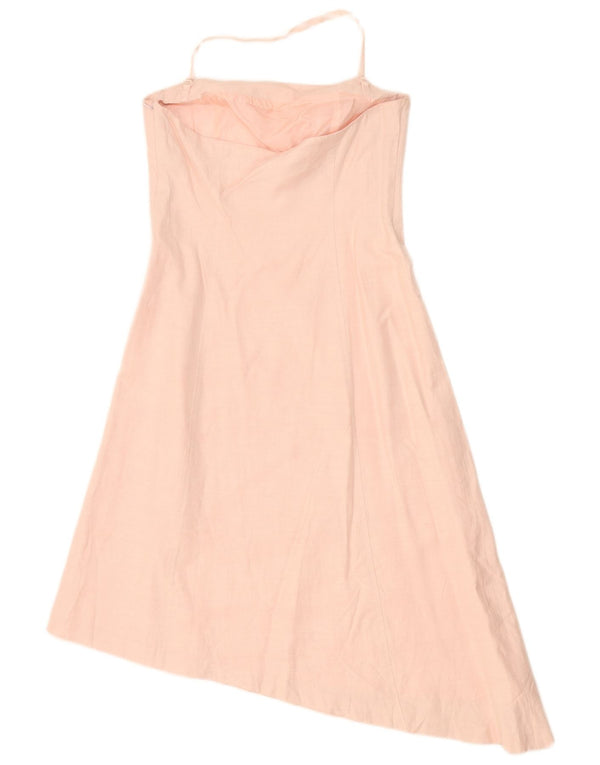 Oasis Vestido Halter Asimétrico para Mujer UK 42 Viscosa Floral Rosa Mediana