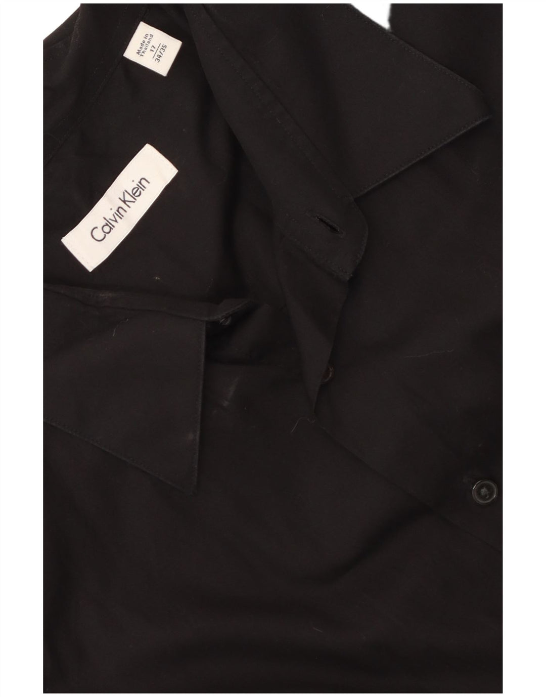 Calvin Klein Camisa para hombre Talla 17 XL Algodón negro