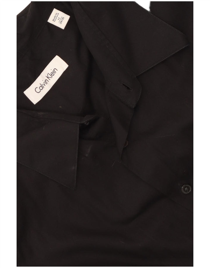 Calvin Klein Camisa para hombre Talla 17 XL Algodón negro