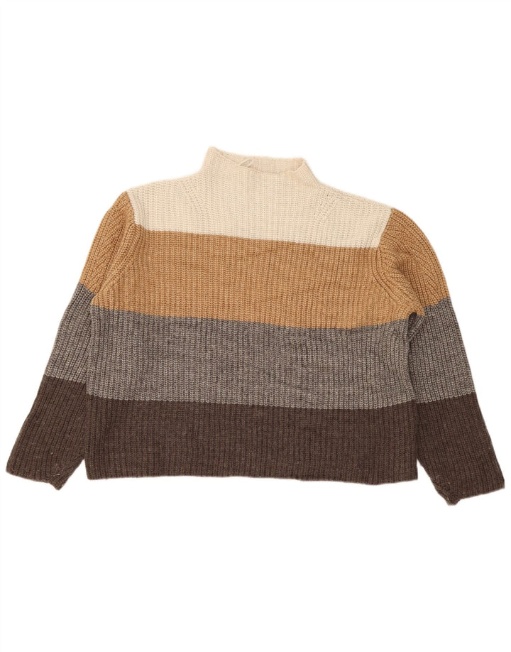 Marks & Spencer Jersey con cuello alto para mujer, talla 40, talla grande, multicolor