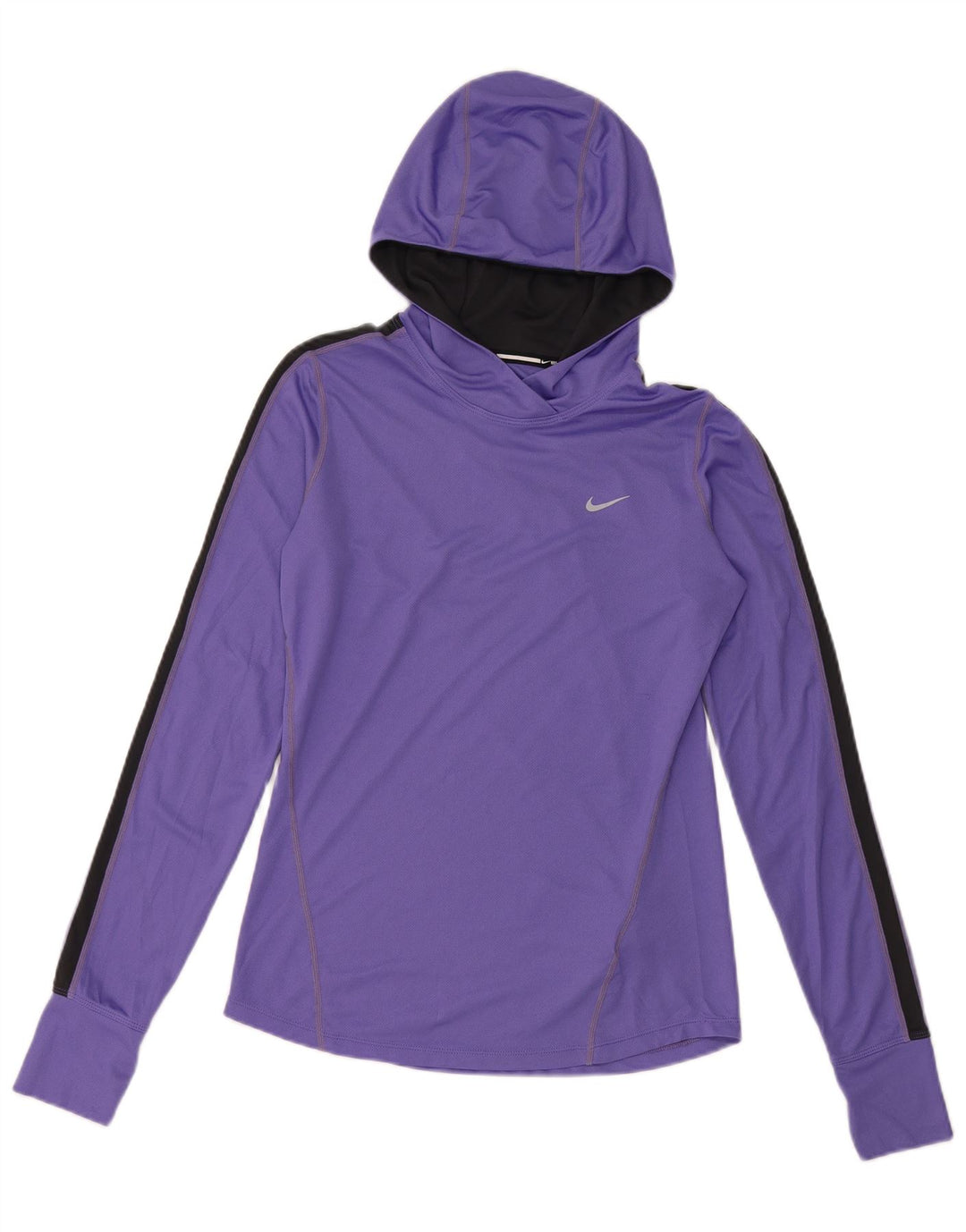 NIKE Top Dri Fit con capucha y manga larga para mujer, talla S, color morado