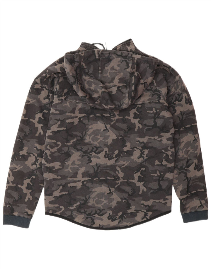 Nike - Sudadera con capucha y cremallera para hombre, color gris medio, algodón de camuflaje