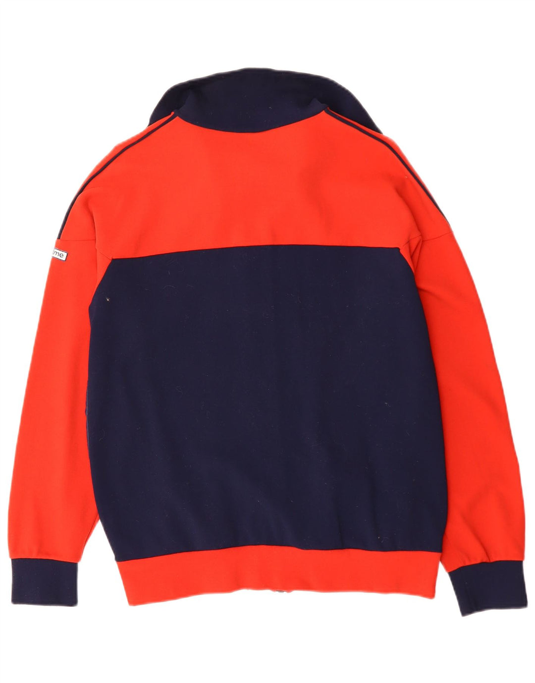 VINTAGE Hombres Chándal Top Chaqueta Reino Unido 40 Medio Rojo Colorblock Poliamida