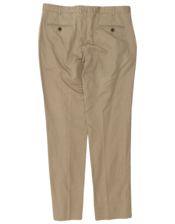 Massimo Dutti Pantalón Chino Slim para Hombre EU 42 Large W34 L34 Beige Algodón