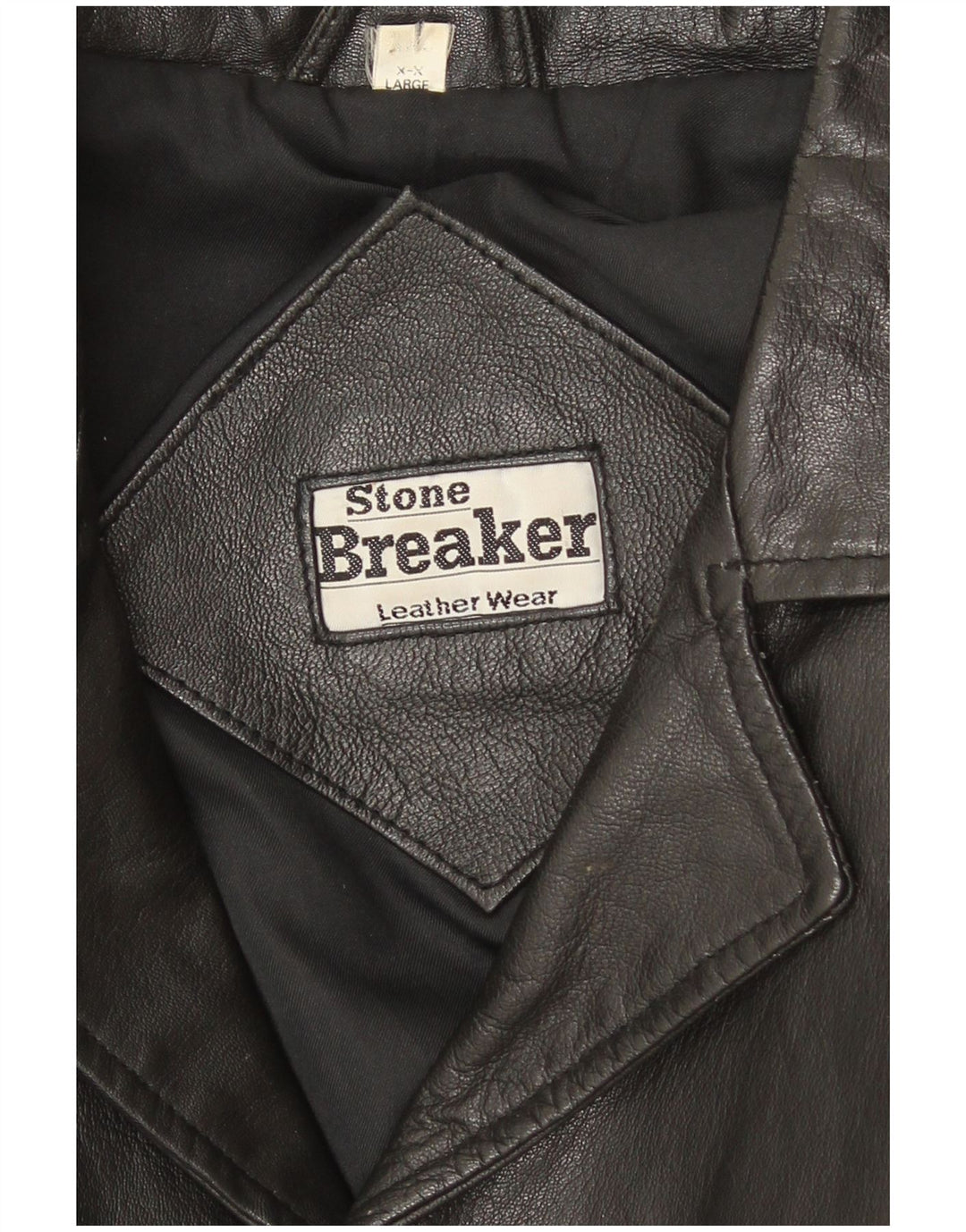 Vintage hombres chaqueta de cuero Reino Unido 40 grande negro
