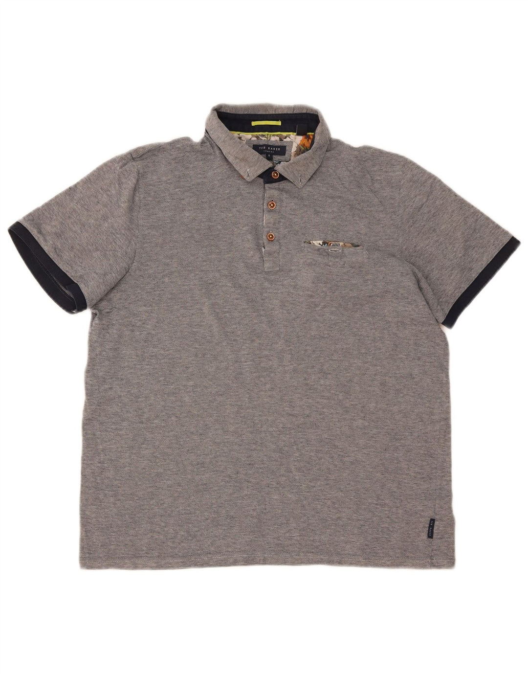 TED BAKER Polo para hombre Talla 5 XL Algodón gris