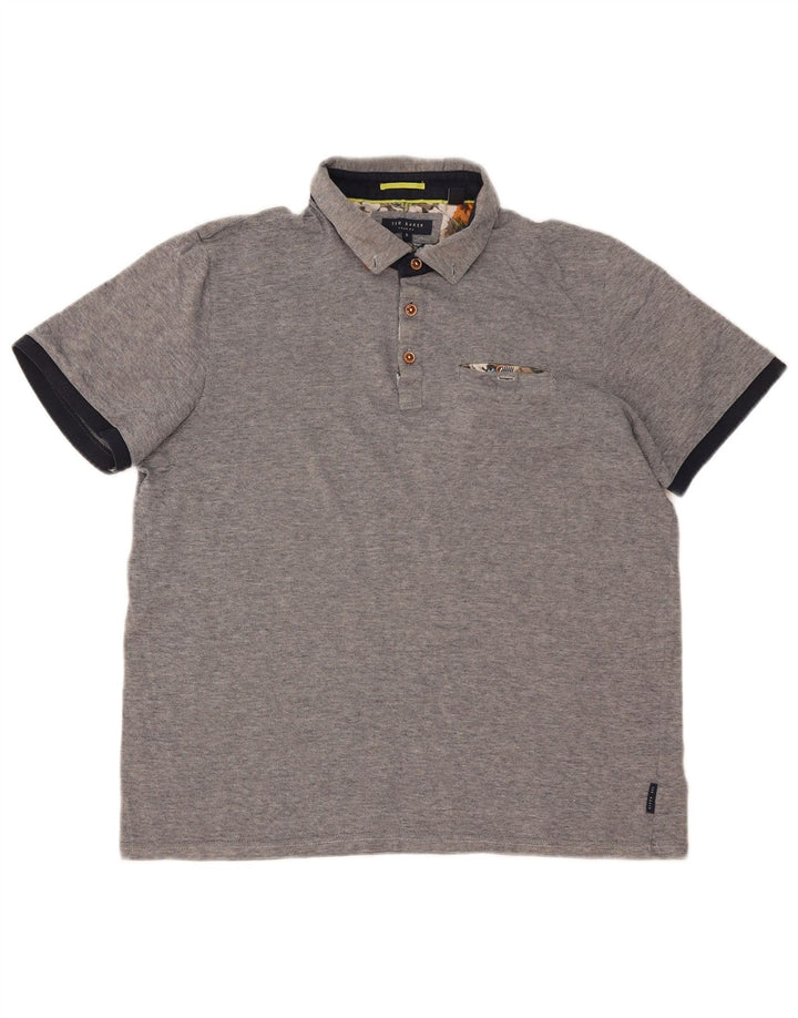 TED BAKER Polo para hombre Talla 5 XL Algodón gris