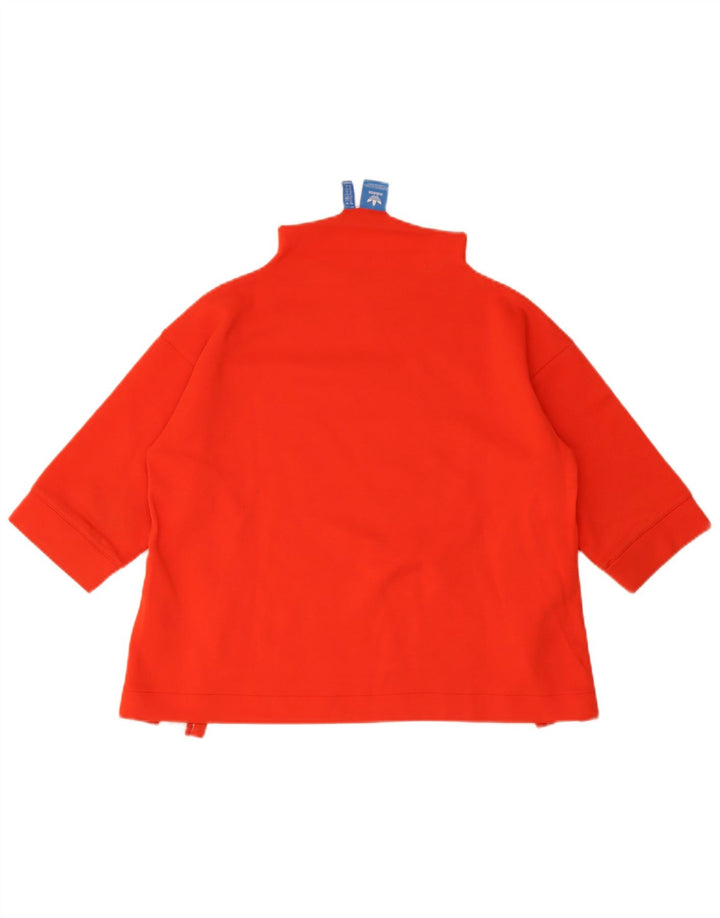 Adidas - Sudadera con gráfico de gran tamaño para mujer, talla 10, color rojo